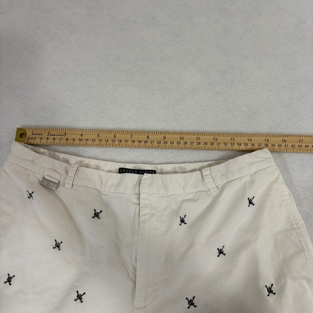 Lauren Active Ralph Lauren White Embroidered‎ Golf Shorts Womens Size 12 - Picture 10 of 12